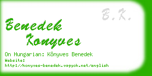 benedek konyves business card
