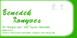 benedek konyves business card